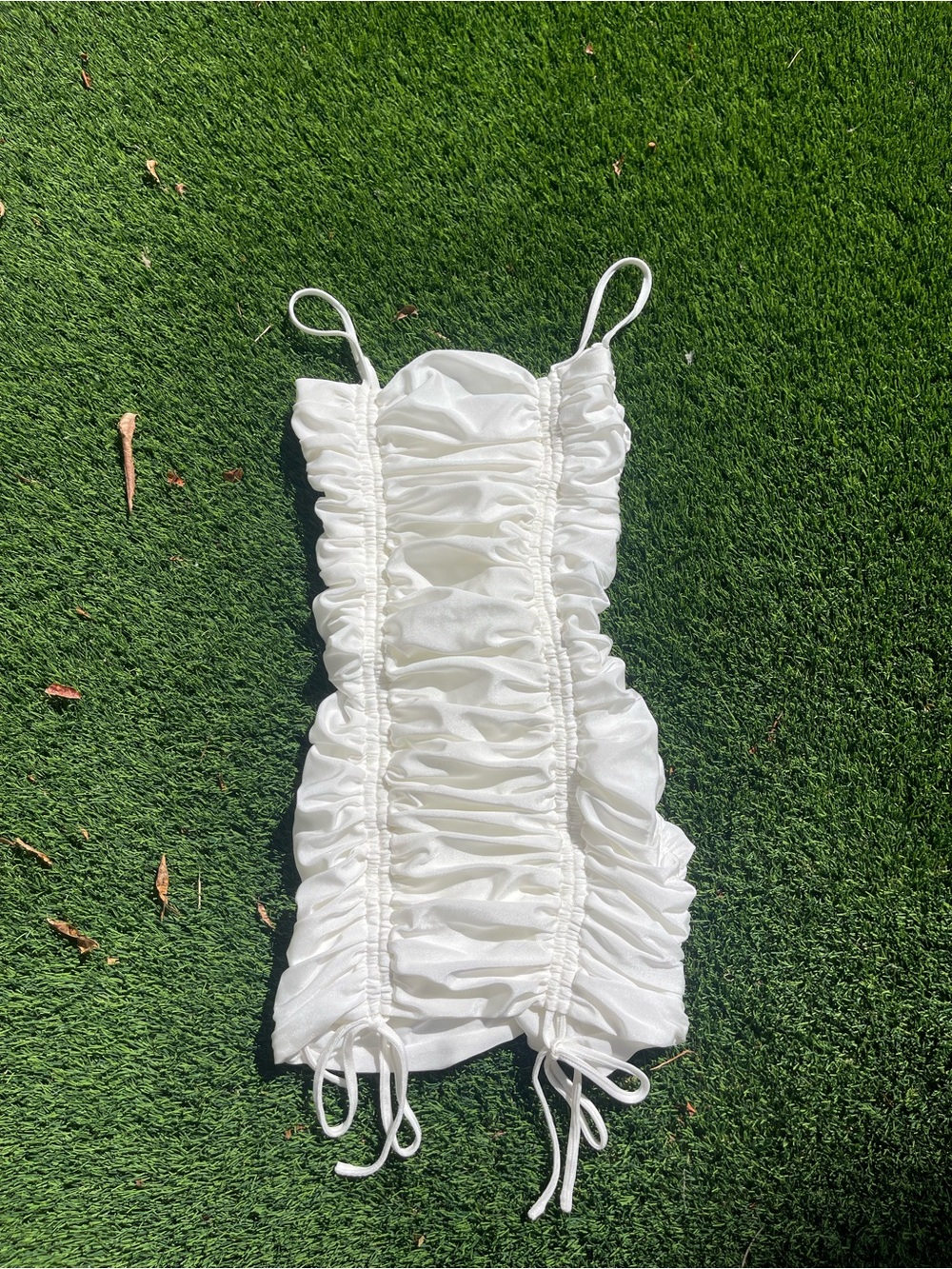 Tiger Mist White Ruched One-Piece Swimsuit